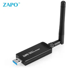 ZAPO W79L 2dB Adaptador Wi -Fi USB 1200M RETERENTE DE REDE PORTÁLO 24 58GHZ Bluetooth 41 WiFi Receiver Network Card5395432