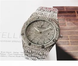 Colours Fashion Watch da uomo Royal Oak Luxury Designer Diamond Iced Out Outes in acciaio inossidabile Bling quarzo AP Movers Party Wristw1270557