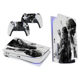 ملصقات أحدث تصميم PS5 Disk Edition Skin Sticker Decal Cover for Sony PlayStation 5 Console و 2 Controlers Skin Sticker Vinyl