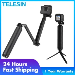 Monopods telesin 3 yollu kavrama su geçirmez selfie sopa tripod yüzen el monopod GoPro kahramanı 12 11 10 9 8 7 6 Insta360 Osmo Action 2