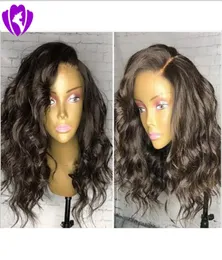 Parte laterale di bellezza corta pizzo ondulato anteriore bob wigs wigs womigs wigs black marrone biondo biondo sintetico parrucca anteriore con capelli baby capelli1875496