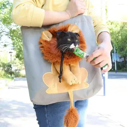 Kota nosicieli mody w kształcie lwa worka na ramiona oddychająca może być odsłonięta płótno dla kotów i psów TOTE SMALE P1Z6