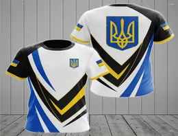 Men039s T Shirts Ukraine Men39s Tshirts Ukrainska flaggtröja 3D Tryckt Oneck överdimensionerade korta ärmar Jersey Fashion Cloth3883323