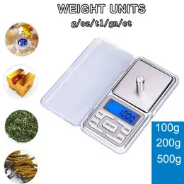 Mini Digital Scale Electronic Digital Pocket Scale Mini Jewying Weading Scale Backlight Travel Scales For Kitchen 100/200/500G