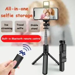 Sticks Wireless Bluetooth Selfie Stick Mini tripé dobrável com controle remoto do obturador leve para os telefones Android iOS