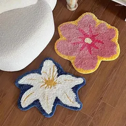 Tapetes de arte de flores de pétalas PETAL Decoração da sala de estar Área de casa Fluffy Carpet Bedroom Cede