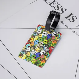 Custom engraçado Parrot Birds Squad Art Bagage Tag com Nome Card Cockatiel Bird Privacy Cover Id Rótulo para mala