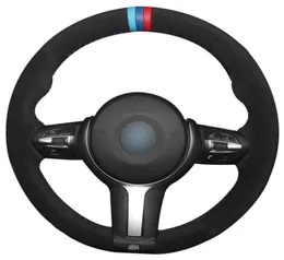 Черное замшевое рулевое колесо Be Be Be Be Red Marker для BMW F33 428i 2015 F30 320d 328i 330i 2016 M3 M4 2014-2016 F872489199