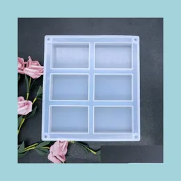 Molds 6 Cavity Rec Sile Resin Soap Cake Pan Biscuit Chocolate Mold 55X80Mm Each Decorating Ice Cube Tray Drop Delivery Jewel Dhgarden Dhf67