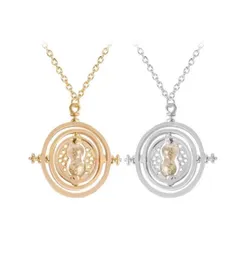 24 PcsLot Selling 35 cm Diameter Time Turner Necklace Movie Jewelry Rotating Hourglass Pendant Bulk Whole 2109292188249