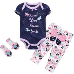 Брюки 3pcs Beaby Boys Collection, детская одежда Baby Girl Dompers BodySuits Pants Socks Set, 612 месяц