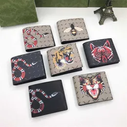Sälj djurens toppkvalitetsdesigners plånböcker män g-tryck kort plånbok läder svart orm tiger bee kvinnor lyxväska korthållare 240315