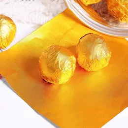 Gift Wrap 100 Sheets 12 12cm Gold Aluminium Foil Packaging Wrapper Paper Wedding Chocolate Candy Wrapping