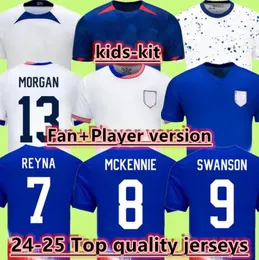 24 25 Pulisic McKennie USA States Jersey Ertz Altidore Press Wood Morgan Lloyd Camisetas 2024 2025 America Football Shirt United USMNT Player Men Men Short