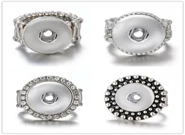 Newest 10pcslot Snap band Ring jewelry fit 18mm Ginger Metal Silver Button Adjustable5896748