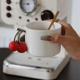 Tazze da caffè tazze creative creativa tridimensionale dipinte a mano ceramica tazza di latte in ufficio bevande domestiche eleganti colazione bianca
