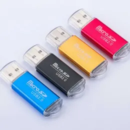 5pcs Mini USB 2.0 Bellek Kartı Okuyucu Yüksek Hızlı Mikro SD TF Adaptör Fiş ve Fiş Renkli PC Dizüstü Bilgisayar Tableti İçin Seçim