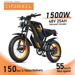 Bikes Ride-Ons Electric Motorcycle 2000W Ebike Mountain Bikes 20INCH Fat Tire 48V Electric bike Fatbike Adult Motorcycles Electric Drit bike L47