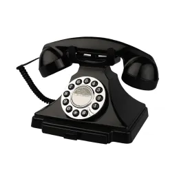 Telefono con filo, telefoni fissi retrò per la casa, telefono vecchio moda con suoneria rumorosa per anziani, telefono antico classico