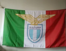 이탈리아 SS Lazio Spa 플래그 3x5ft 150x90cm 폴리 에스테르 인쇄 팬 매달려 놋쇠 그로밋과 함께 깃발 7280053