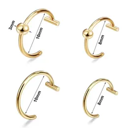 Nasenringe Stollen Mode Edelstahl Hufeisen gefälschter Ring C Clip Lip Piercing Stud Hoop für Frauen Männer Langhantel Drop Lieferung Je j otomc