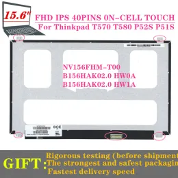 Screen 15.6" Touch Screen NV156FHMT00 FIT B156HAK02.0 HW0A HW1A For ThinkPad T570 T580 P52S IPS 40PINS FHD Laptop LCD Display Panel