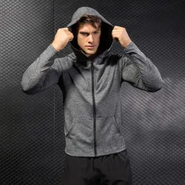 Jackets Running Jacket for Men Long Sleeve Shirt Hoodie Track Top Full Zip Sports Fitness Workout Gym Active Jacket 9002