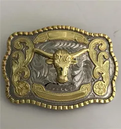 1 Stcs Cool Silver Gold Bull Western Cowboy -Gürtelschnalle für Männer Hebillas Cinturon Jeans Gürtel Head6354529