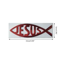 Car Door Sticker Hollow Jesus Fish Badge Decals Motorcycle Computer