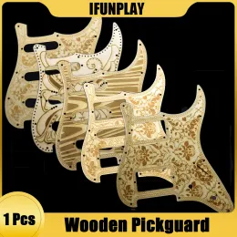 Cables 11 Holes Wooden Electric Guitar Pickguard Basewood SSS/HSH/HH/PB Guitar Pickguard Scratch Plate for FD ST Electric Guitar