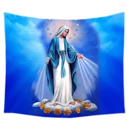 Arazzi Virgin Mary Audio muro appeso a letto personalizzato Letti da letto Dorm Copertina Copertina d'arte