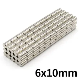 2/5/10/20/10/100pcs مغناطيس صغير مستدير 6x10 Neodymium Magnet N35 6mm × 10 مم NDFEB Super Strong Strong Magnets Imans