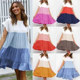 Vestidos casuais básicos verão mulheres de tamanho grande vestido solto 2021 NENHO CHEGA SENHORAS CASUAL CASUAL SLVE SLVE RUFFLES VESTES DE CUPCAK