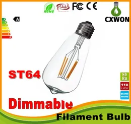 Super bright dimmable E27 ST64 Edison Style Vintage Retro COB LED Filament Light Bulb Lamp Warm White 85265V retro LED filament b7292266