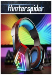 Lysande färgglad V1 -spelhuvudset över öronhuvuden Kontroll med mic LED -lätta Casque Gamer -headset för PC PS4 Xbox One1498811