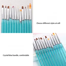 Nail Brush Set Painted With Gradient Lines Feel Comfortable Beauty Health Nail Tools Nail Phototherapy Pen Nail Brushes