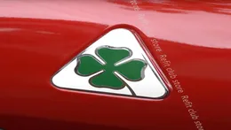 1 Pair Aluminum Fender Decoration Stickers Four Leafs Clover For Alfa Romoe Giulia Stelvio Exterior Stickers Car Accessories5430689