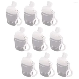 Speicherflaschen 9 PCs Flip Cap Flasche Haken kleiner Reisebereich Make-up-Make-up-Halter Keychain Lotion Pet