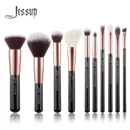 Shadow Jessup pędzle 10pcs makijaż pędzla naturaltyntetyczne podkład proszkowy kontur rumieniec cień do cienia do powiek Pearl Black