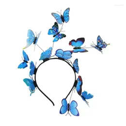 Hair Clips Y166 Women Girls Forest Fairy Fascinator Headband Colorful Butterflies Insect Wild Hoop Po Headpiece