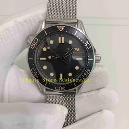 Реал Men Men Automatic Watch Mens 42 мм черный циферблат 007 Нет времени умереть 300 м браслет из нержавеющей стали Professional A203E