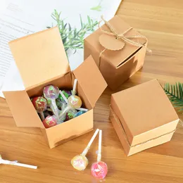 10pcs Mini Kissen Quadratkoffer Form Kraftpapier Candy Box Schokolade Geschenkverpackung Boxen Geburtstag Babyparty Hochzeitsbevorzugungen