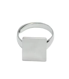 Beadsnice Square Ring Blanks 925 Sterling Silver Ring Pething مع 12 مم مربعة وسادة مسطحة ديي جديدة هدية الخواتم الفضية معرف 334906292177