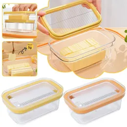 접시 냉장고 버터 접시 상자 뚜껑 슬라이서 케이스 나이프 가젯 주방 도구 냉장고 저장 절단기 슬라이싱 치즈 보드 세트