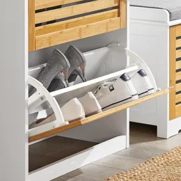 Beyaz Doğal 3 Flip-Drawers Ayakkabı Dolabı, Ayakkabı Rafı Mobilya Ayakkabı Raf Organizatör Ayakkabı Dolabı Armarios De Dormitorio