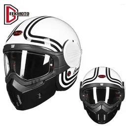 Motorradhelme Retro -Helm Casco Moto Modular Open Face Flip Up Capacete de für Roller