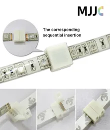 100pcs 8mm 2pin 10mm 4pin PCB Adattatore di connettori senza saldatura per SMD 5050 3528 RGB LIGHT LED a LED a colore singolo1377884