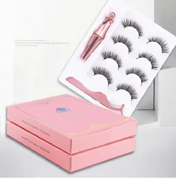 Yiowio Magnetic 4pairs Vollstreifen Dicke Wimpern falsche Wimpern mit magnetischem Eyeliner weiches natürliche falsche Wimpern DHL 8860562