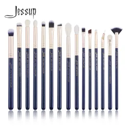 Schatten Jessup 15pcs Make -up Pinsel Set Beauty Kits Eye Make -up Pinsel Lidschatten Lippenbürste Mixer Preußisch Blau / Goldene Sande