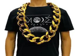 Kedjor Fake Big Gold Chain Men Domineering Hiphop Gothic Christmas Gift Plastic Performance Props Local Nouveau Riche Jewelry4811565